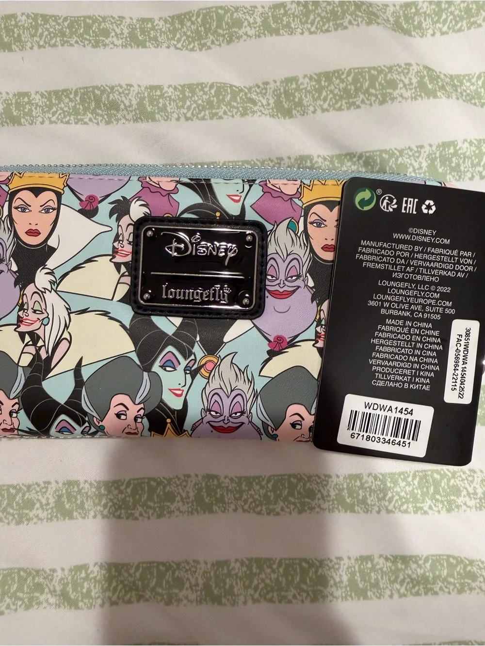 Loungefly Disney Villains Pattern Zip Wallet in Pastel Multi